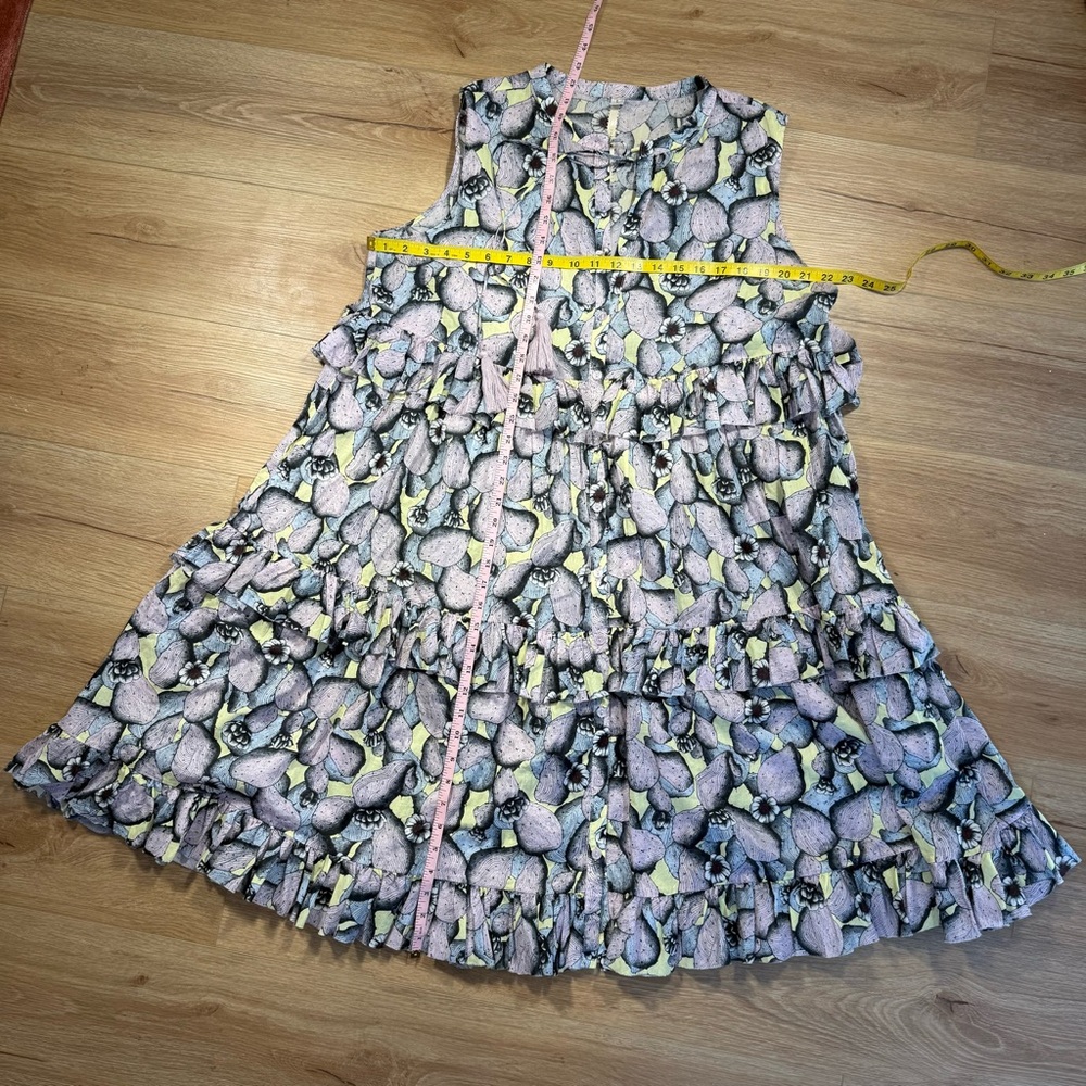 Uncle Frank Pink and Yellow Tiered Midi Dress - Picture 2 of 7